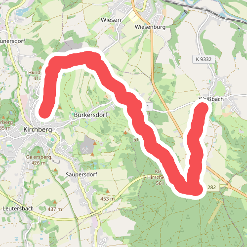 Ww. Kirchberg - Burkersdorf - Weißbach (gelb)
