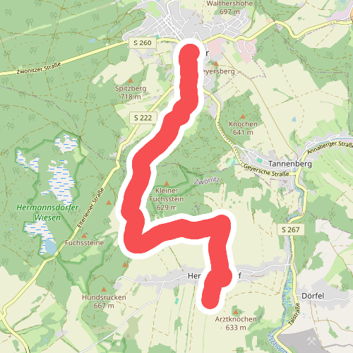 Ww Geyer-Hermannsdorf, vor Hermannsdorf schlecht markiert