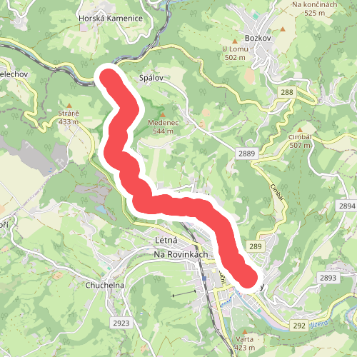 [Č] Semily (muz.) - Spálov (žst.)