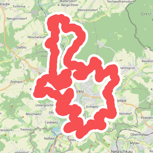 Rundweg roter Punkt um Greiz