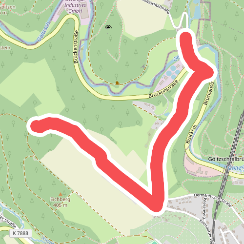 Wanderweg gelber Balken