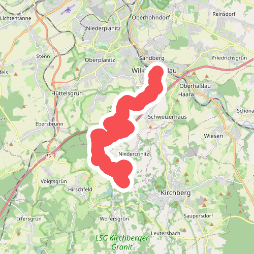Wanderweg Wilkau-Haßlau – Quarksteine – Niedercrinitz – Filzteich (gelb)