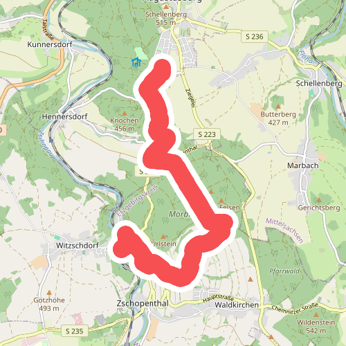 Ww Augustusburg-Witzschdorf in Augustusburg schlecht markiert