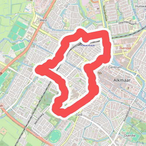 Oranje route vanaf startpunt Alkmaar Station