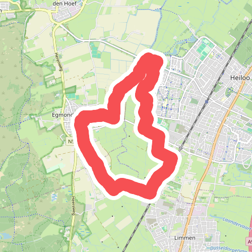 Blauwe route vanaf startpunt Heilooër Zeeweg
