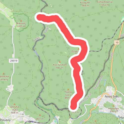 Karlovský most (granica) - do Harrachova (granica)