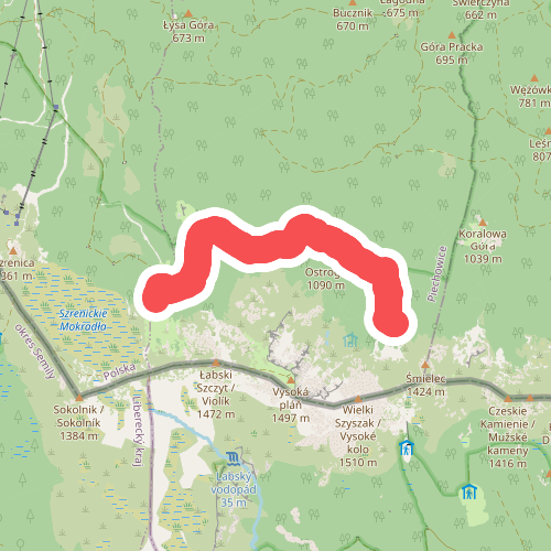 Pod Łabskim Szczytem - Rozdroże pod Wielkim Szyszakiem