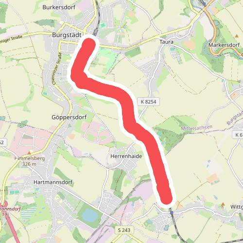 Wanderweg Burgstädt – Wittgensdorf Oberer Bhf. (Bahnweg)