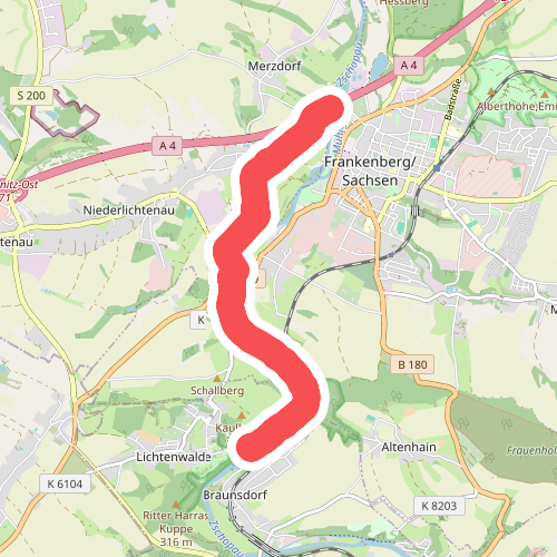 Braunsdorf - Frankenberg, Zschopautalweg links der Zschopau