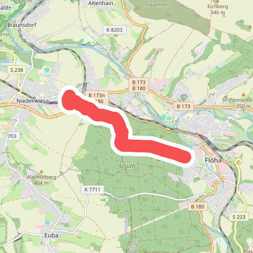 Ww Flöha-Niederwiesa, Markierung mangelhaft