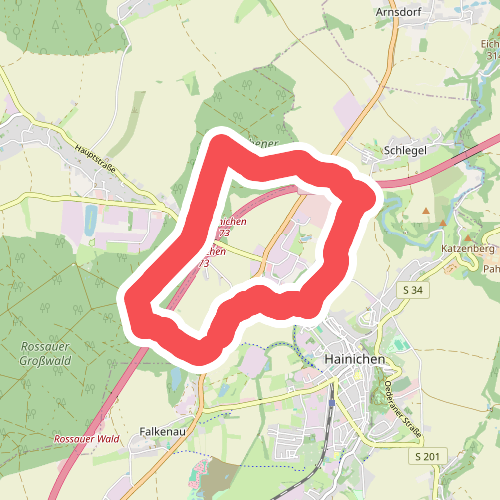 Ww Hainichen- Rossauer Wald-Schlegel-Hainichen, Markierung mangelhaft
