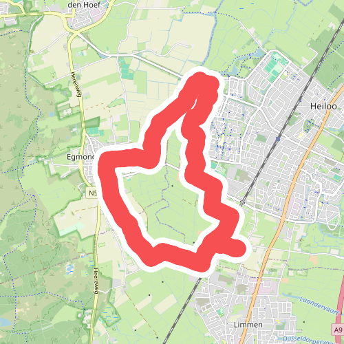 Blauwe route vanaf startpunt Heiloo Kapel