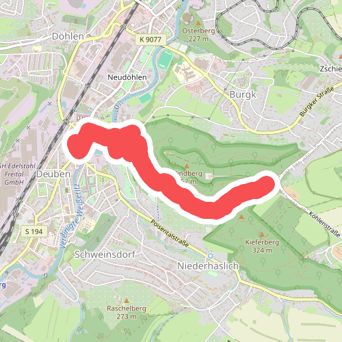 Grüner Punkt auf den Windberg hoch