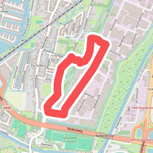 Rode lunchwandelroute, zuidelijk deel