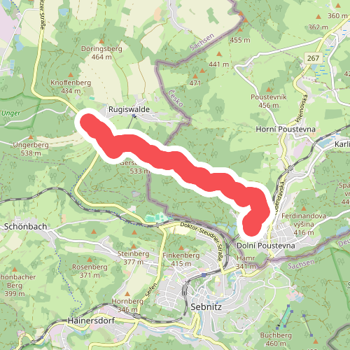 [Ž] Dolní Poustevna žst. - Maxova bouda - hraniční přechod