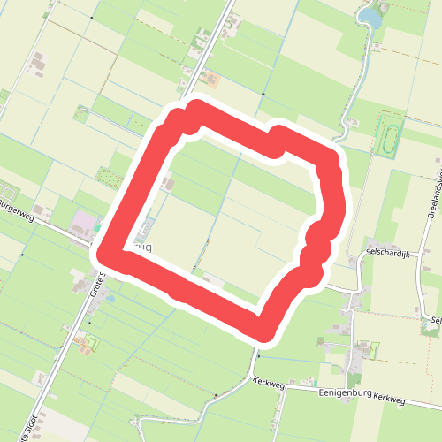 Groene route vanaf startpunt Burgerbrug