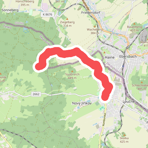 [Z] Jiříkov (nám.) - Jiříkovská stezka (rozc.)