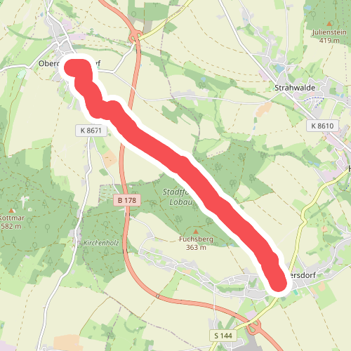 Obercunnersdorf – Ruppersdorf (gelber Punkt)