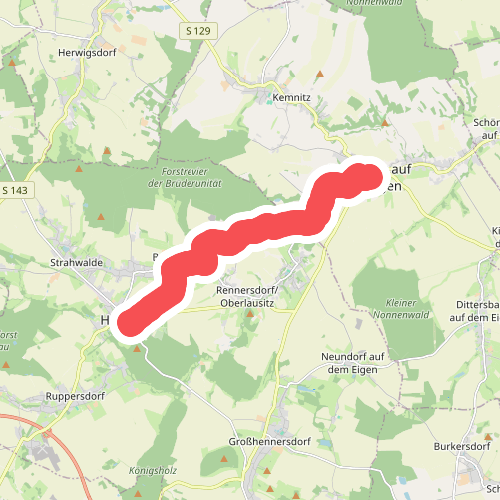 Herrnhut - Bernstadt (grüner Punkt)