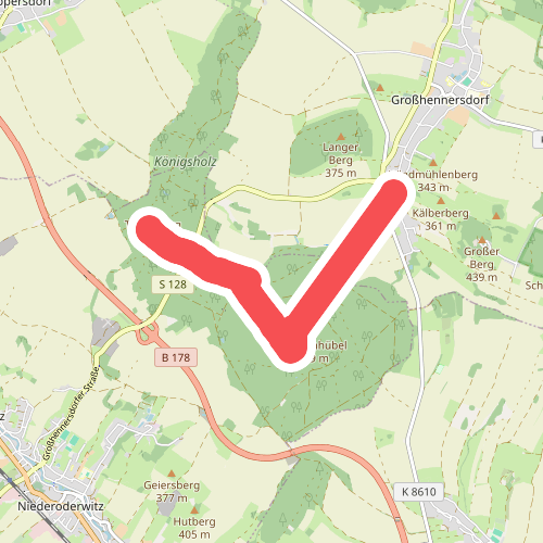 Königsholz: Batzenhütte - Sonnenhübel (grüner Strich)