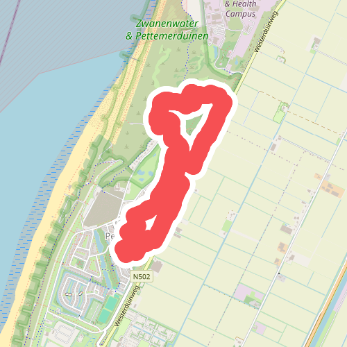 Groene route vanaf startpunt Petten