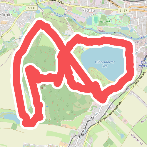 Olbersdorfer Tagebau-Lehrpfad (grüner Diagonalstrich)