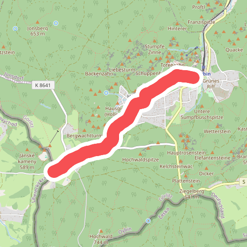 Oybin - Hain (gelber Strich)