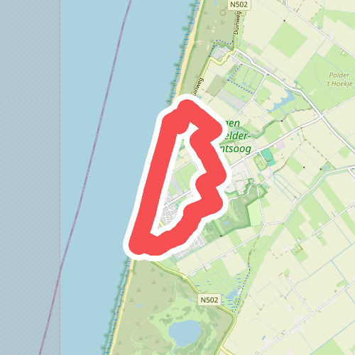 Paarse route vanaf startpunt Callantsoog