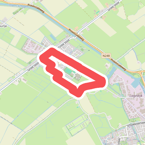 Groene route vanaf startpunt Schagerbrug