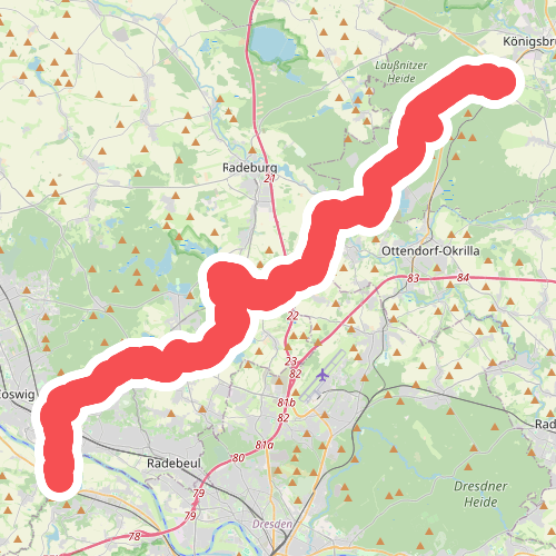 Lößnitz - Laußnitz (roter Strich)