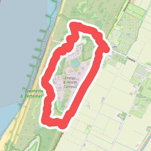 Paarse route vanaf startpunt St Maartenszee