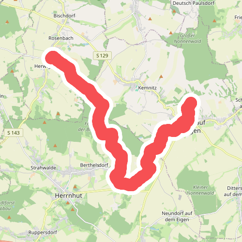 Steinbachtal - Wendisch Paulsdorf (gelber Strich)