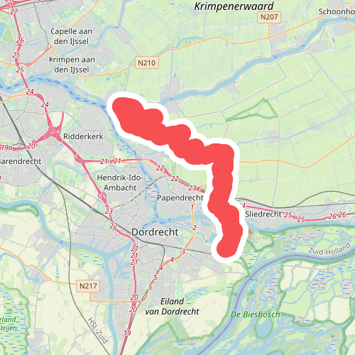 Nieuw-Lekkerland - Dordrecht station Stadspolders · Floris V-pad etappe 8