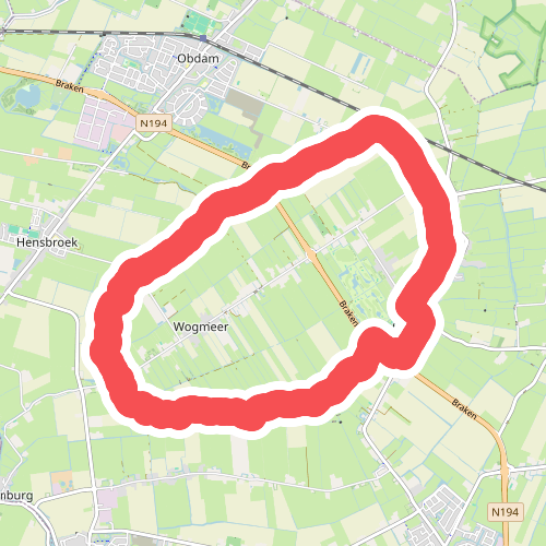 Wogmeerroute (groen) let op, overstapjes niet in optimale staat, worden 2023/2024 vernieuwd.