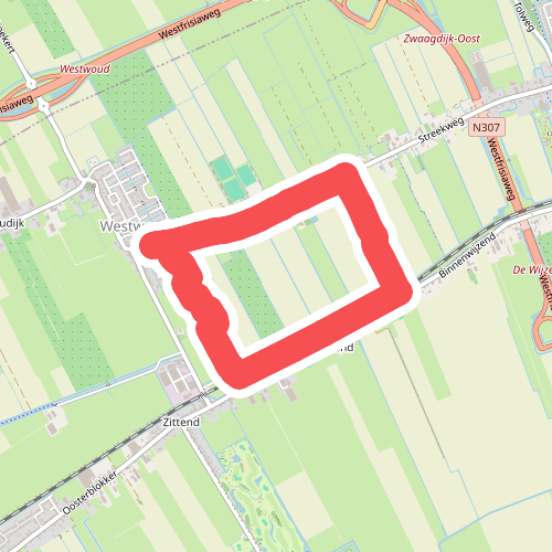 Landpadroute (oranje)