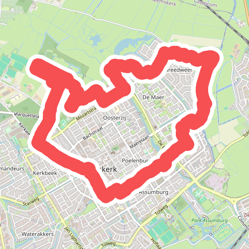 Oranje route vanaf startpunt Heemskerk Centrum