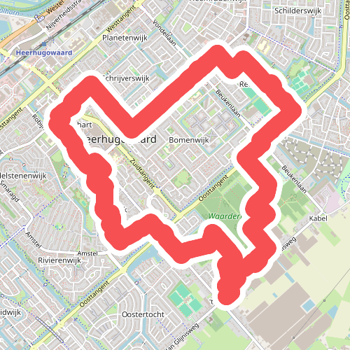 Blauwe route vanaf startpunt 't Kruis