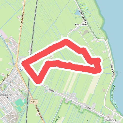 Pontjesroute (paars) vanaf startpunt Etersheim