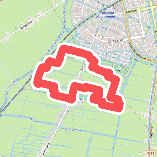 Weidevenneroute (rood)