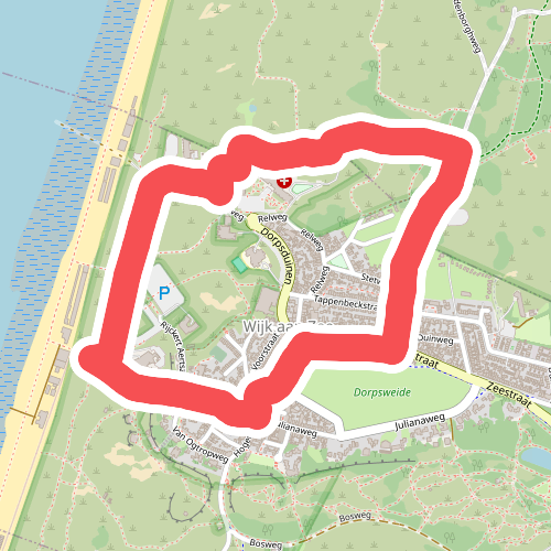 Oranje route vanaf startpunt Wijk aan Zee