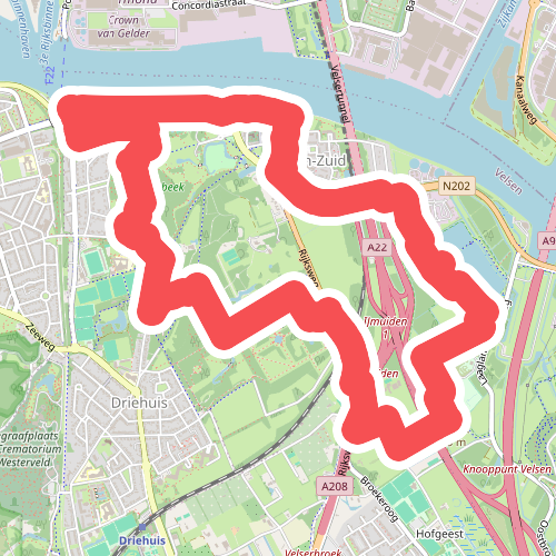 Blauwe route vanaf startpunt Pontplein