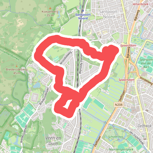 Spaarnbergroute (rood)