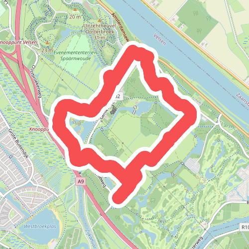 Velserdijkroute (rood)