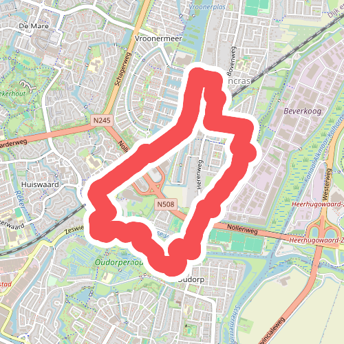 Oranje route vanaf startpunt Alkmaar Noord Station