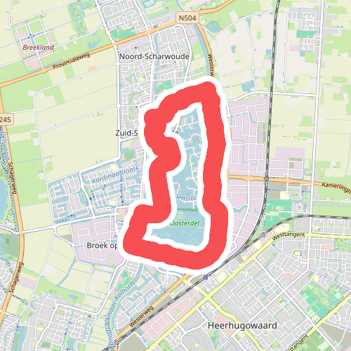 Blauwe route vanaf startpunt Broek op Langedijk