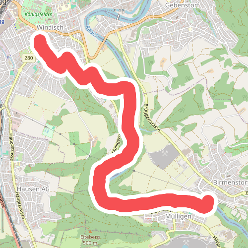 Windisch Gemeindehaus - Dägerli - Brücke Birmenstorf