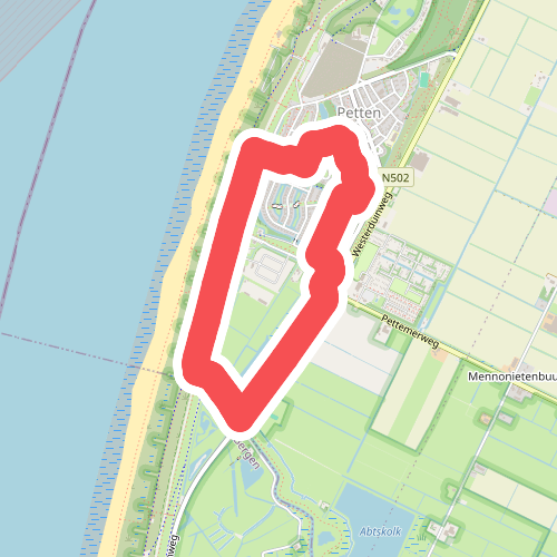 Oranje route vanaf startpunt Leipolder