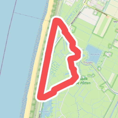 Blauwe route vanaf startpunt Leipolder