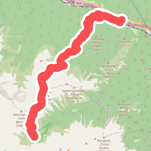 21 - Mittewald => Kreuzjoch => Flaggeralm