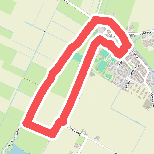 Blauwe route vanaf startpunt Sint Maarten